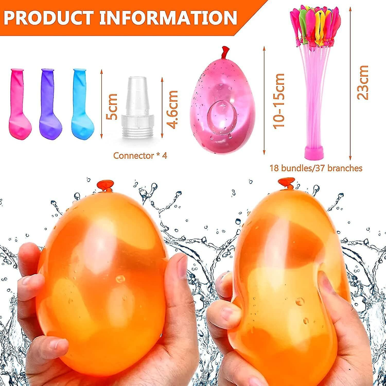 Magic Holi Water Balloons Crazy Quick Fill 333 Balloons in 60 Seconds For Kids, Multicolor (3 Packet)