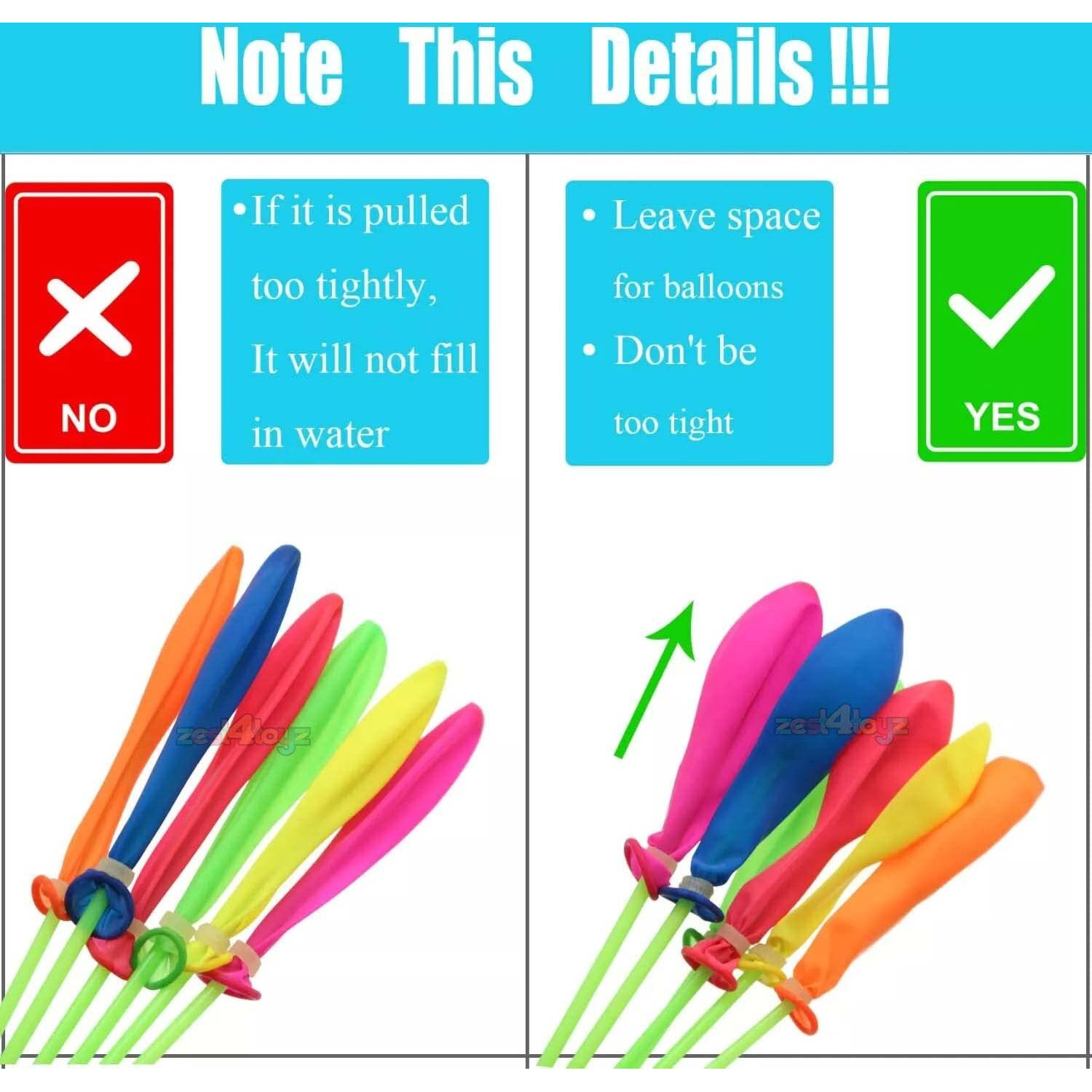 Zest 4 Toyz Holi Magic Water Balloons Pack for Kids Vibrant Colors Quick Fill Easy Tie with 3 Universal Tap Adapter Water Balloon Fight Holi Celebrations - Boys and Girls (Pack of 333)