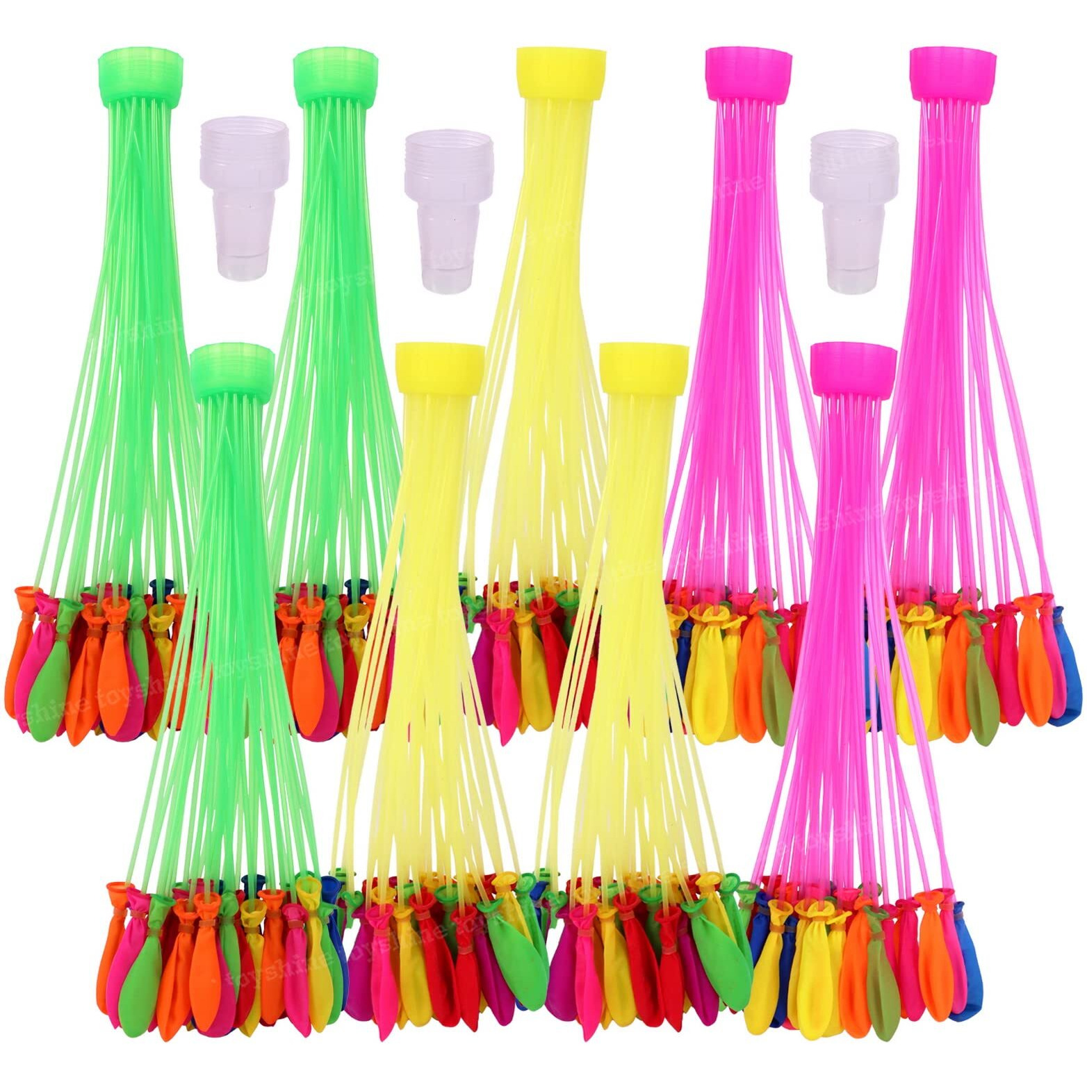 Toyshine Water Balloons Holi for Kids Boys and Girls, Refill Hose, three bunches balloons  Games Swimming Pool Outdoor Fun Magic Water Balloons (333 Balloons)
