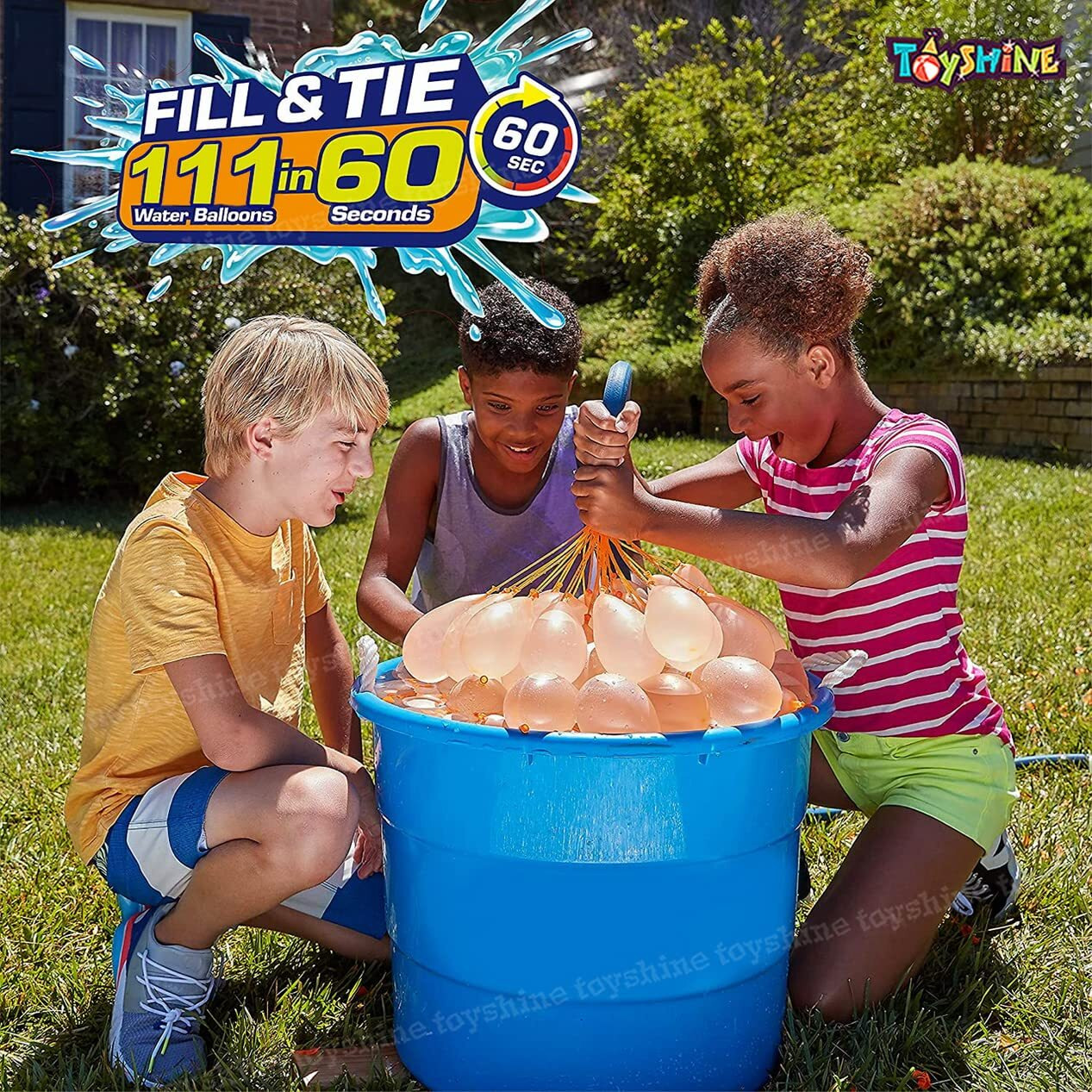 Toyshine Water Balloons Holi for Kids Boys and Girls, three bunches balloons  Games Swimming Pool Outdoor Fun Magic Water Balloons (222 Balloons)