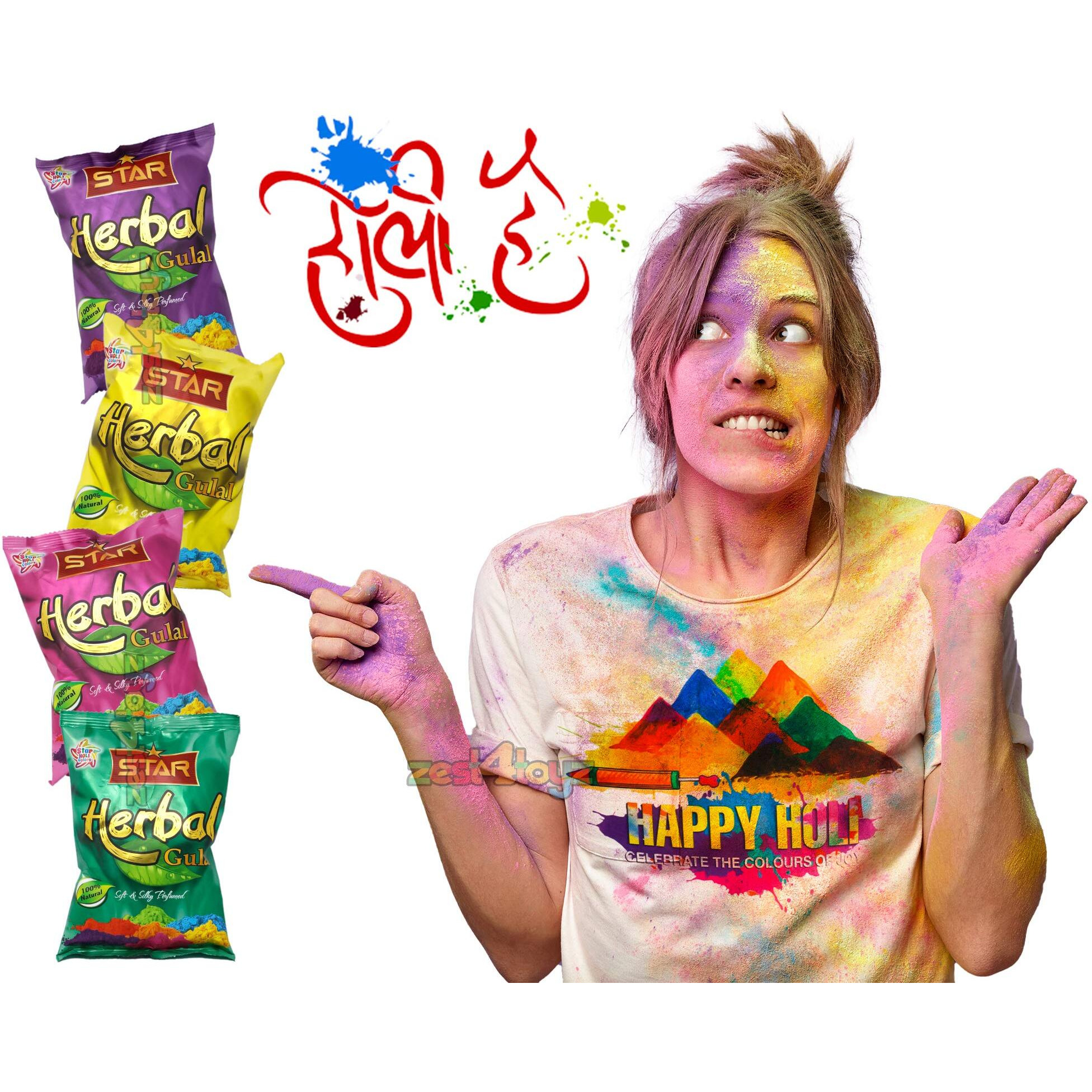 Zest 4 Toyz Holi Magic Water Balloons Pack for Kids with 4 Holi Herbal Gulal Vibrant Colors Quick Fill Easy Tie Water Balloon Holi Celebrations - Boys and Girls (Pack of 222)