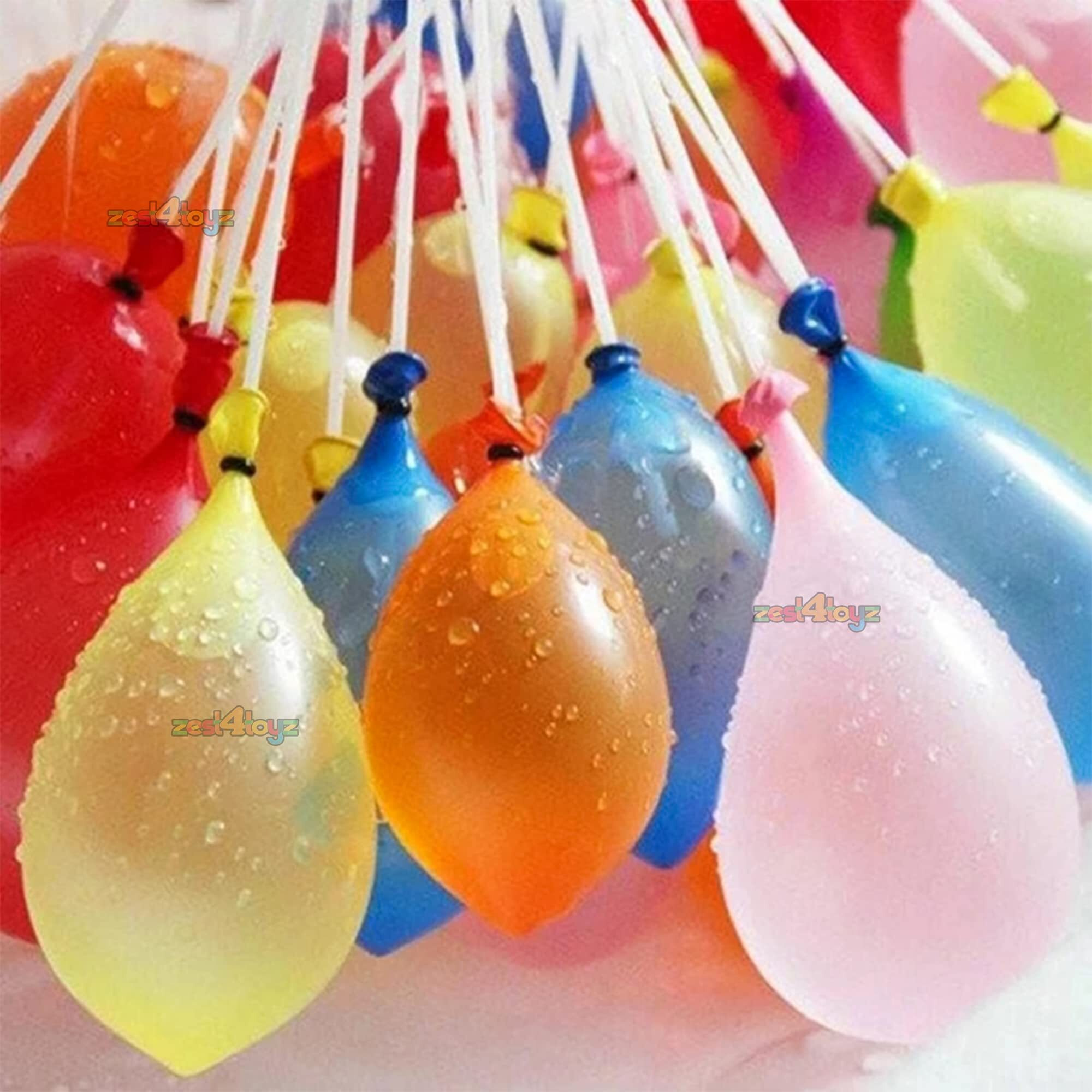 Zest 4 Toyz Holi Magic Water Balloons Pack for Kids (Pack of 111) Vibrant Colors Quick Fill Easy Tie with 1 Universal Tap Adapter Water Balloon Fight Holi Celebrations for Boys and Girls