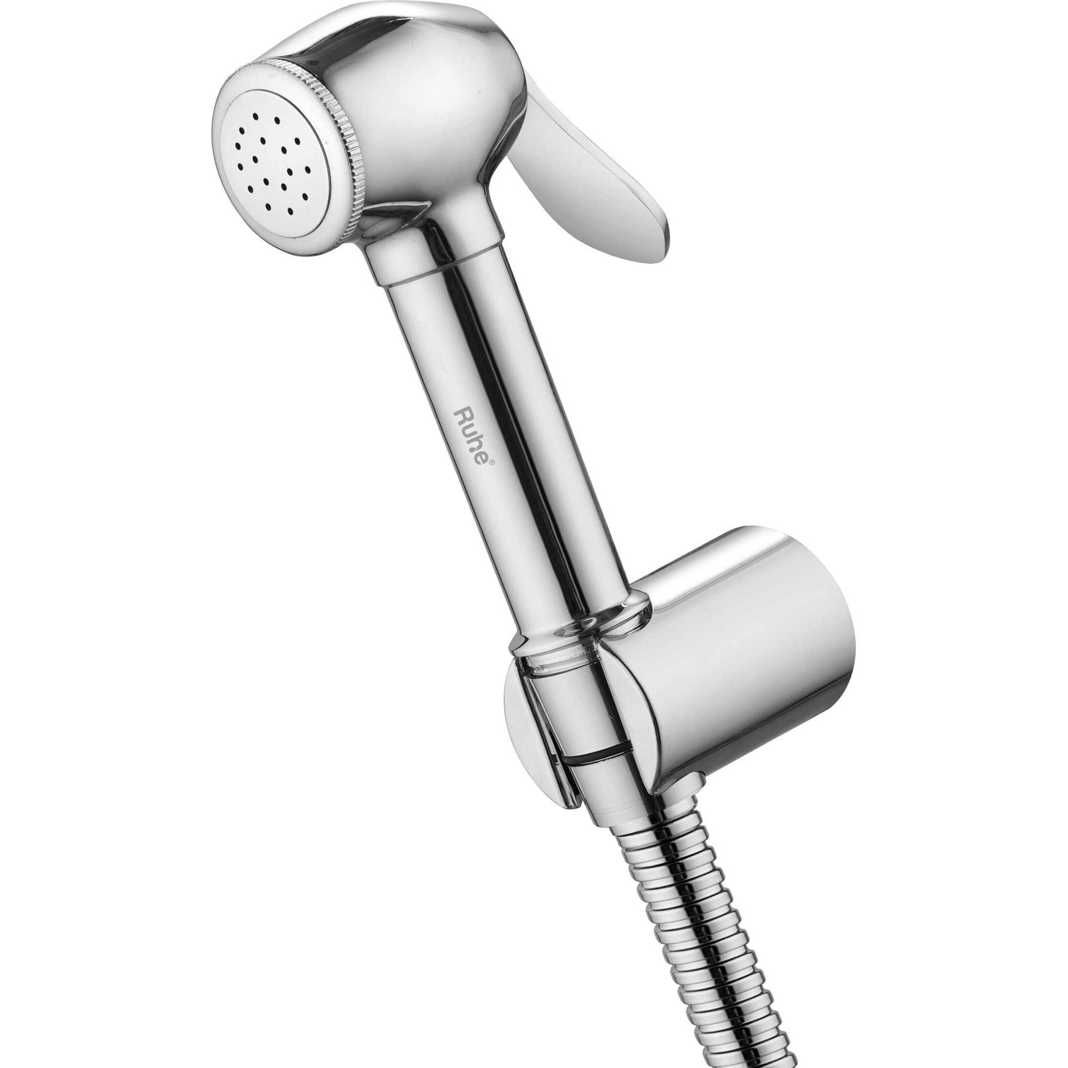 Ruhe Henry Health Faucet Set for Bathroom/Handheld Jet Spray for Toilet | Brass Water Spray Gun Easy Grip with 304-Grade Stainless Steel Flexible Shower Tube 1.5 Meter and Wall Hook/Holder