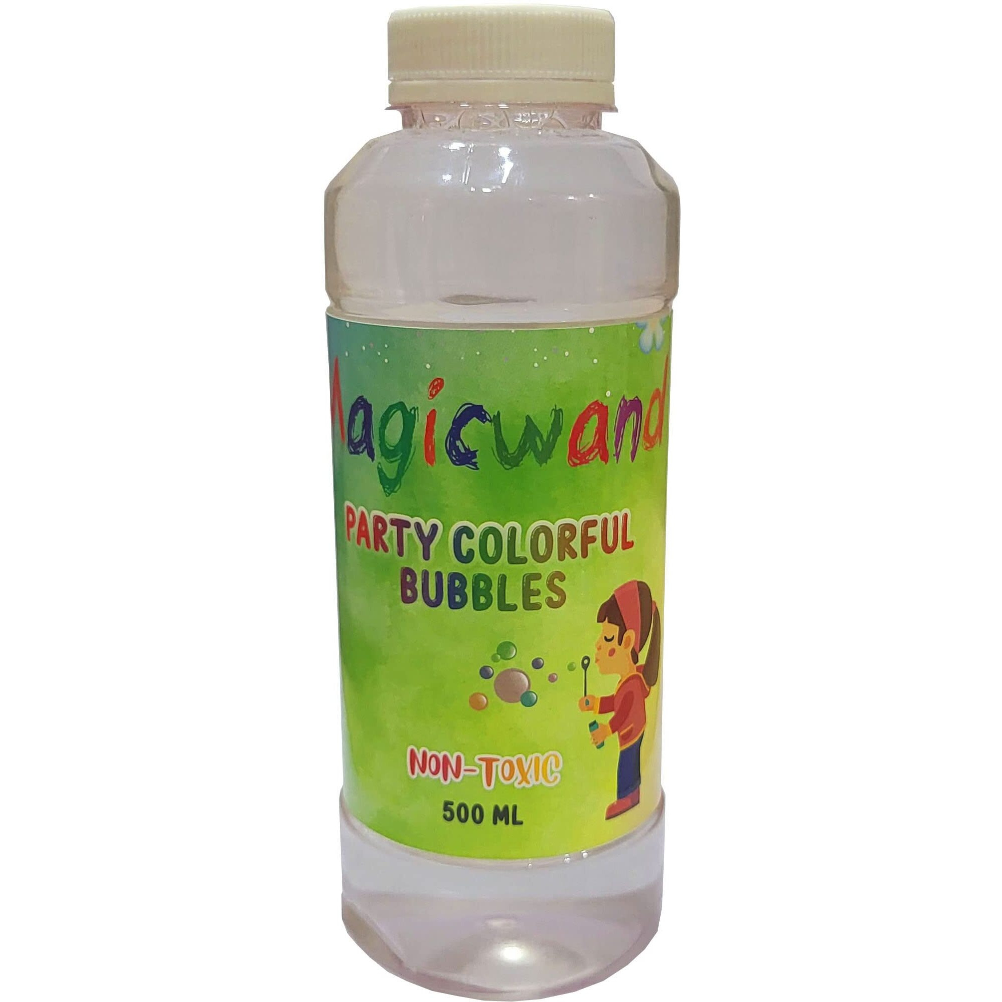 Magicwand Plastic Bubble Gun Refill Liquid500 mlPlease Do Not Add Water,Use As Delivered3 Yrs & UpPack of 1Multi-Colored