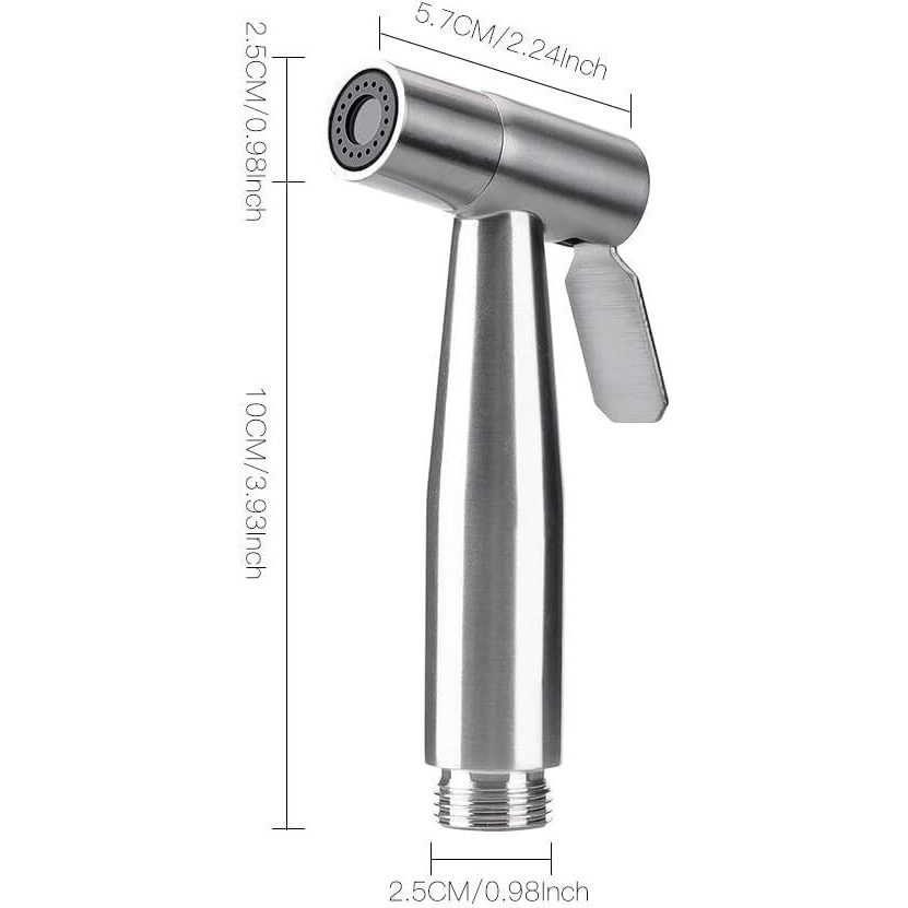 COATS Stainless Steel Jet Spray for Bathroom | Health Faucet Water Gun for Toilet with Hose and Holder | Suitable for High Water Pressure | Toilet Shower with Ultra Flexible | Silver