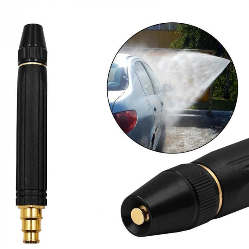 BRITSPEAR High Pressure Adjustable Water Jet Spray Gun Nozzle,Connector 1/2(Half Inch) Hose Pipe For Gardenig, Car & Bike Washing And Cleaning, Pet Washer (Black)