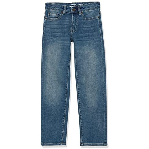 Amazon Essentials Boys' Regular Straight-Fit Jeans, Light Wash, 10