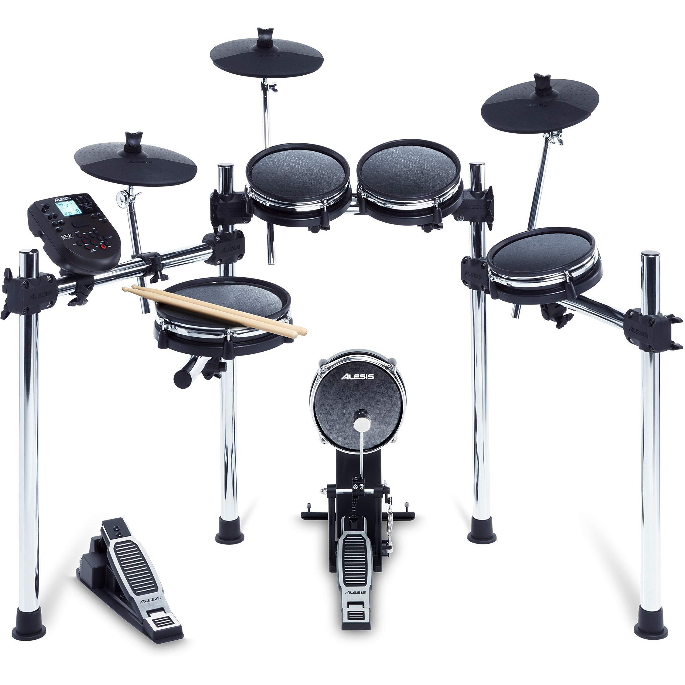 Alesis Surge Mesh Kit | Eight-Piece Electronic Drum Kit with Mesh Heads, Kits, Sounds and Play Along Tracks plus USB/MIDI Connectivity
