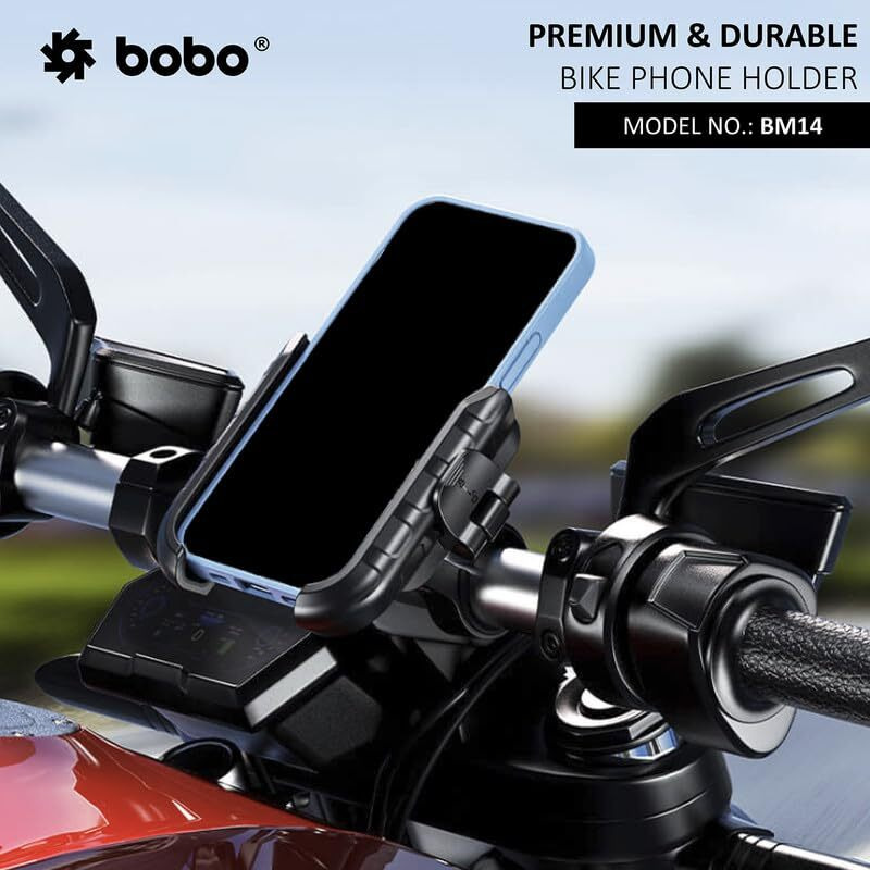 BOBO BM14 Quick Release Enhanced BM4 Waterproof Bike/Motorcycle/Scooter Mobile Phone Holder Mount, Ideal for Maps and GPS Navigation (Orange)