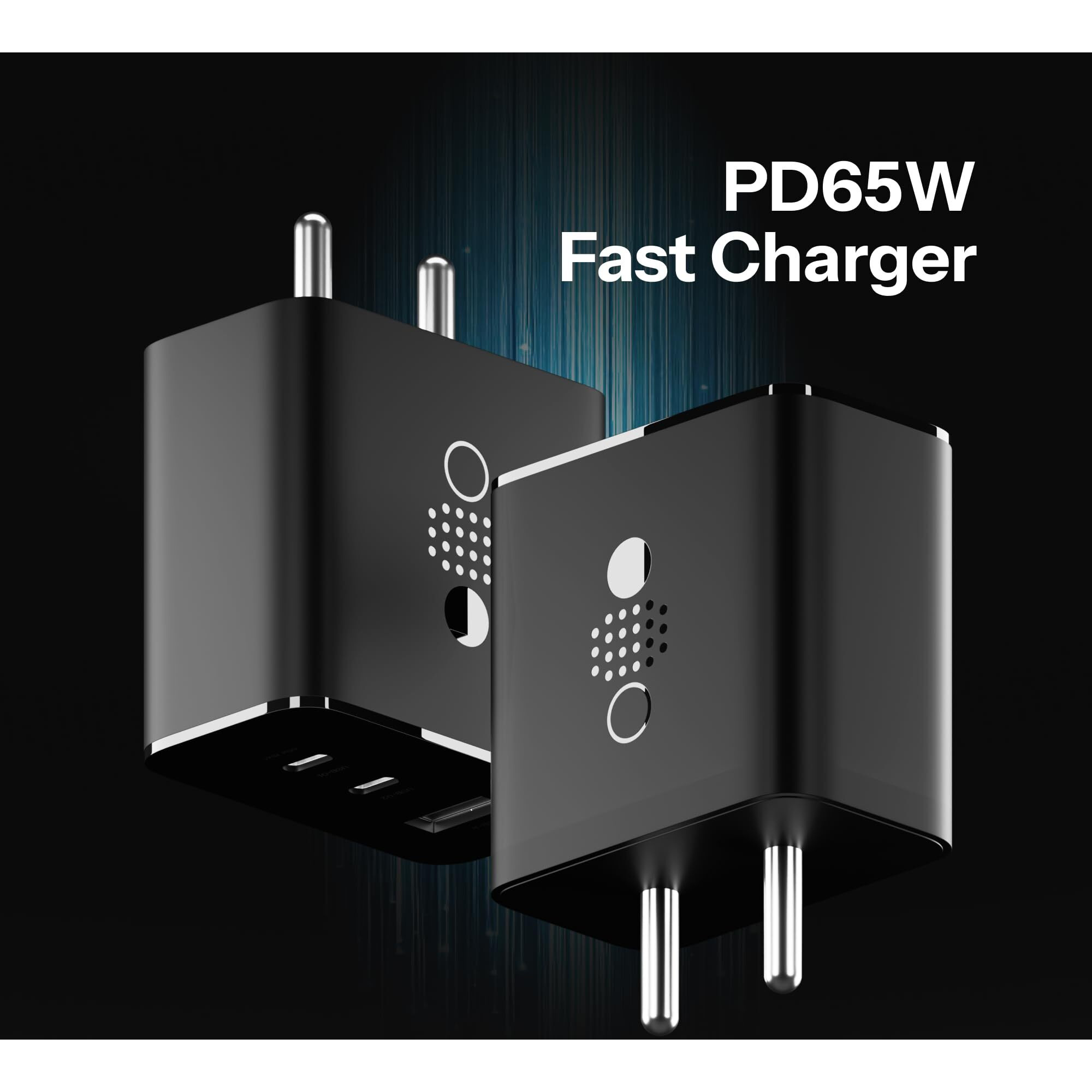 65W CMF by Nothing Gan Trio Charger Adapter | 3 Port USB Type C to A Fast Wall Charging Adaptor Compatible with CMF Phone 1/Nothing Phone 2a Plus/Phone 2A/Phone 2/Samsung Galaxy S24 Ultra