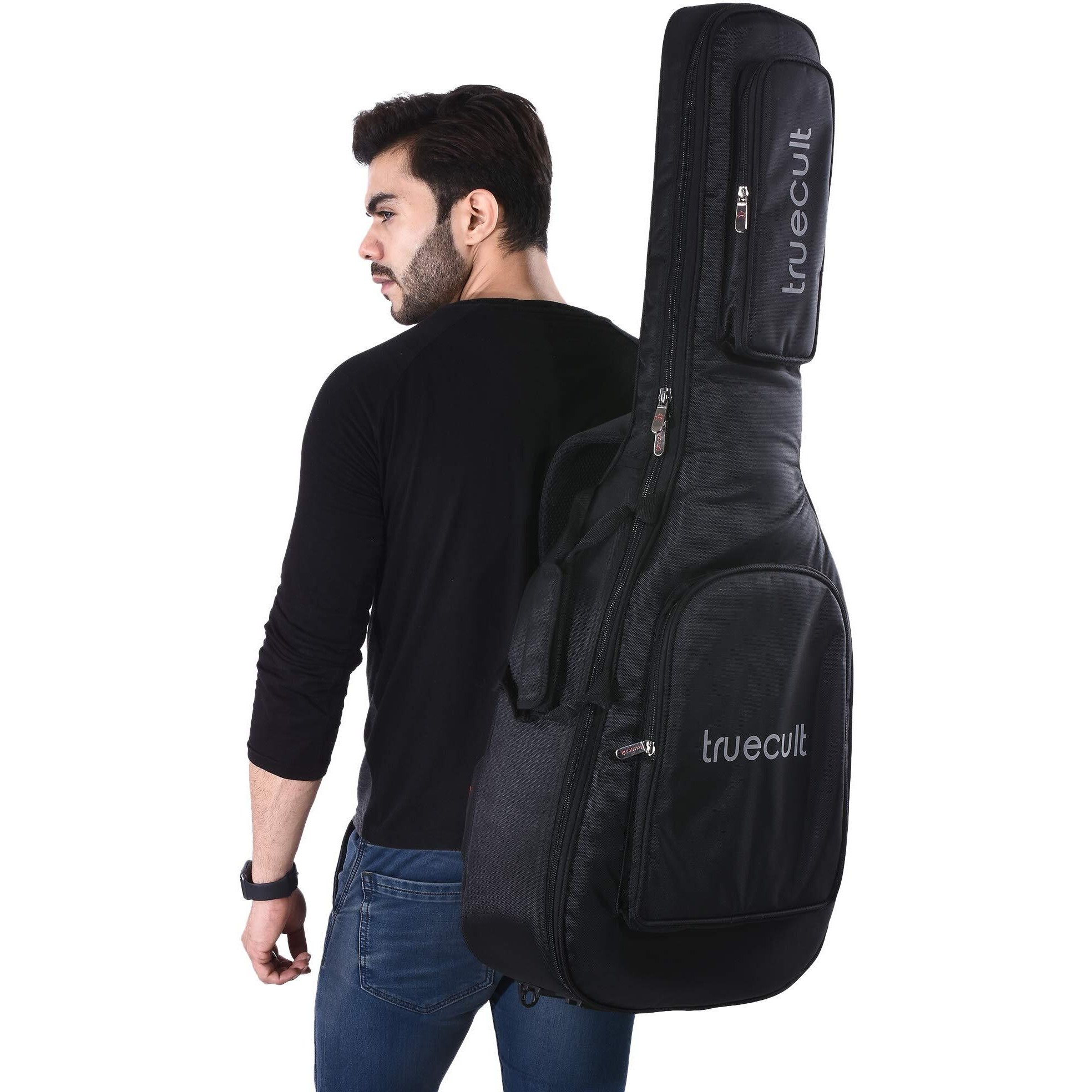 True Cult Acoustic Guitar Bag/Cover with Foam Padding {Black} Strong and Durable and shapes folk/classical guitars 38", 39", 40", 41"