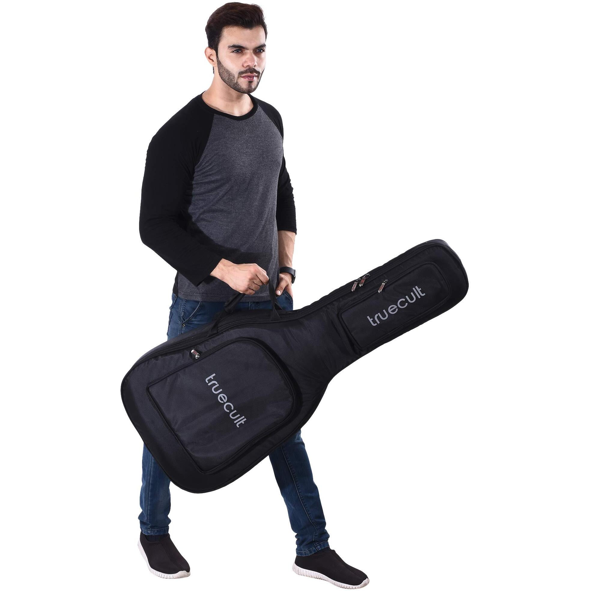 True Cult Acoustic Guitar Bag/Cover with Foam Padding {Black} Strong and Durable and shapes folk/classical guitars 38", 39", 40", 41"