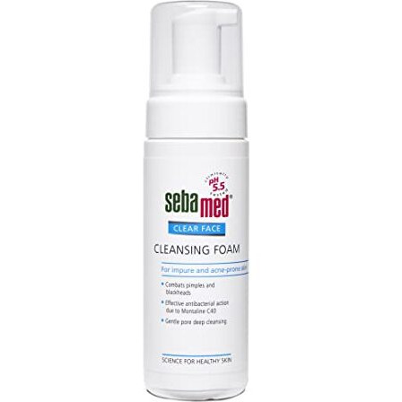 Sebamed Clear Face Cleansing Foam| pH 5.5 | Combats pimples with Montaline C40 | Deep pore cleansing | Dermatologically & clinically tested | 150ml