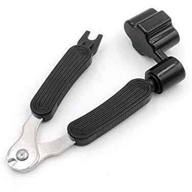 Inrali Guitar String Winder and Cutter,Guitar Bridge Pin Puller,Guitar String Winder Cutter Pin Puller - 3 In 1 Multifunctional Guitar Maintenance Tool/String Peg Winder + String Cutter (Black)