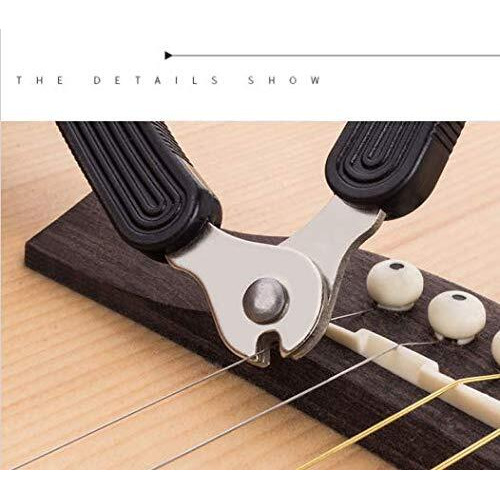 Inrali Guitar String Winder and Cutter,Guitar Bridge Pin Puller,Guitar String Winder Cutter Pin Puller - 3 In 1 Multifunctional Guitar Maintenance Tool/String Peg Winder + String Cutter (Black)