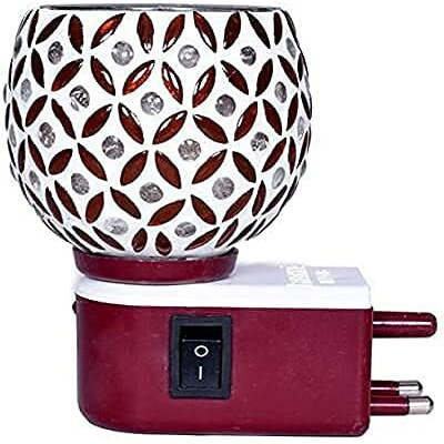Revwd Kapoor Dani Electrical Camphor Diffuser Glass with On/Off Switch to Toggle Between Burner and Lamp Electrical Night Lamp for Office, Home (Yellow Kapurdani)