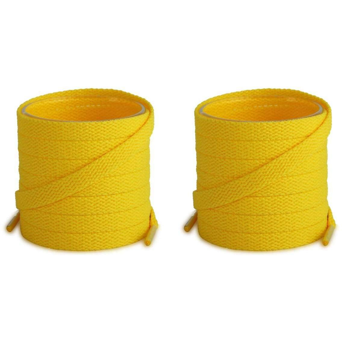 Lify 2 Pair Polyester Flat Shoe Laces for Athletic, Running - 5/16 Wide Shoelaces for Sneakers Shoes Boot Strings (180CM (70.86 Inch), Yellow)