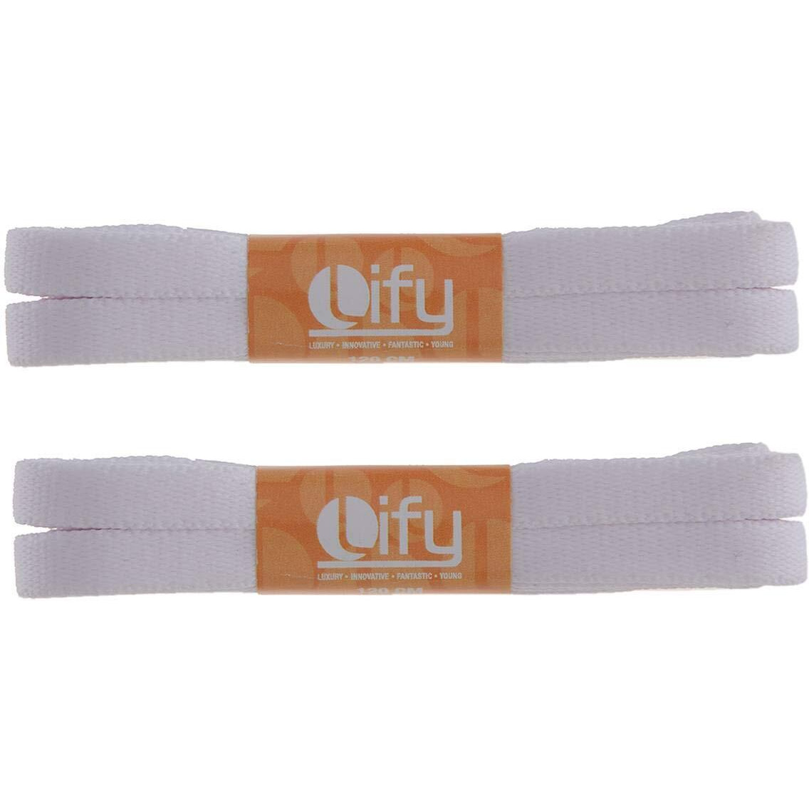 Lify 2 Pair Polyester Flat Shoe Laces for Athletic, Running - 5/16 Wide Shoelaces for Sneakers Shoes Boot Strings (180CM (70.86 Inch), White)