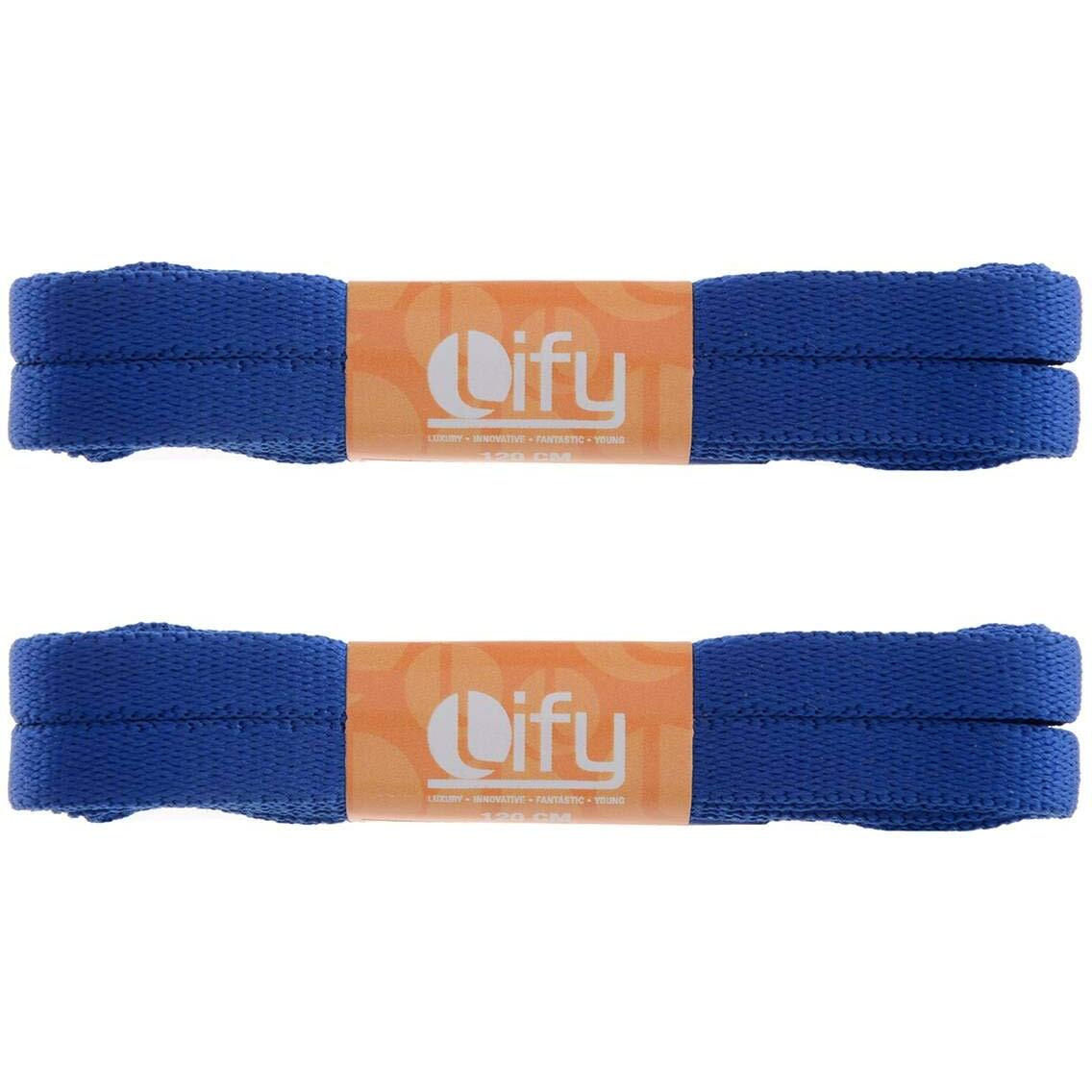 Lify 2 Pair Polyester Flat Shoe Laces for Athletic, Running - 5/16 Wide Shoelaces for Sneakers Shoes Boot Strings (180CM (70.86 Inch), Royal Blue)