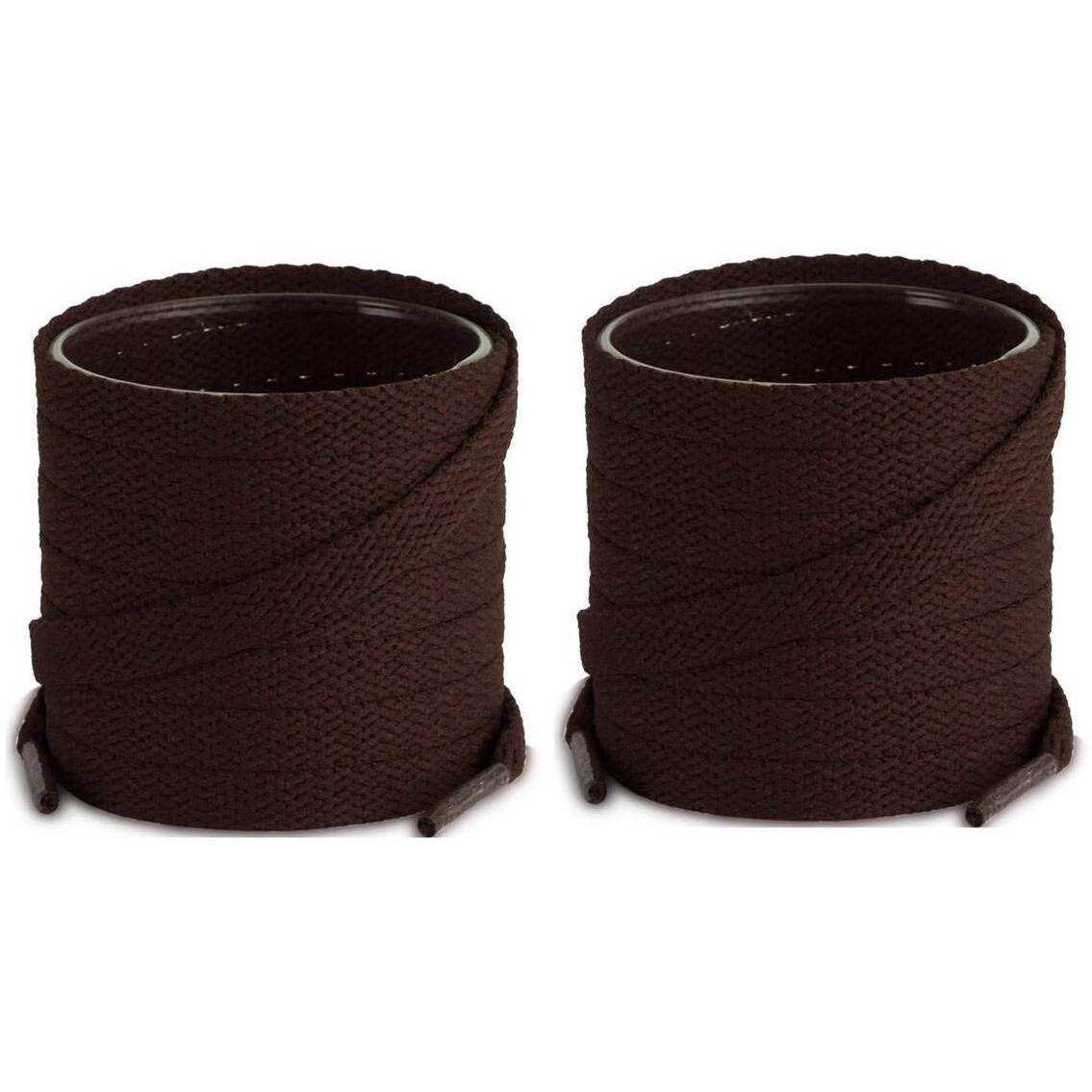 Lify 2 Pair Polyester Flat Shoe Laces for Athletic, Running - 5/16 Wide Shoelaces for Sneakers Shoes Boot Strings (180CM (70.86 Inch), Chocolate/Dark Brown)