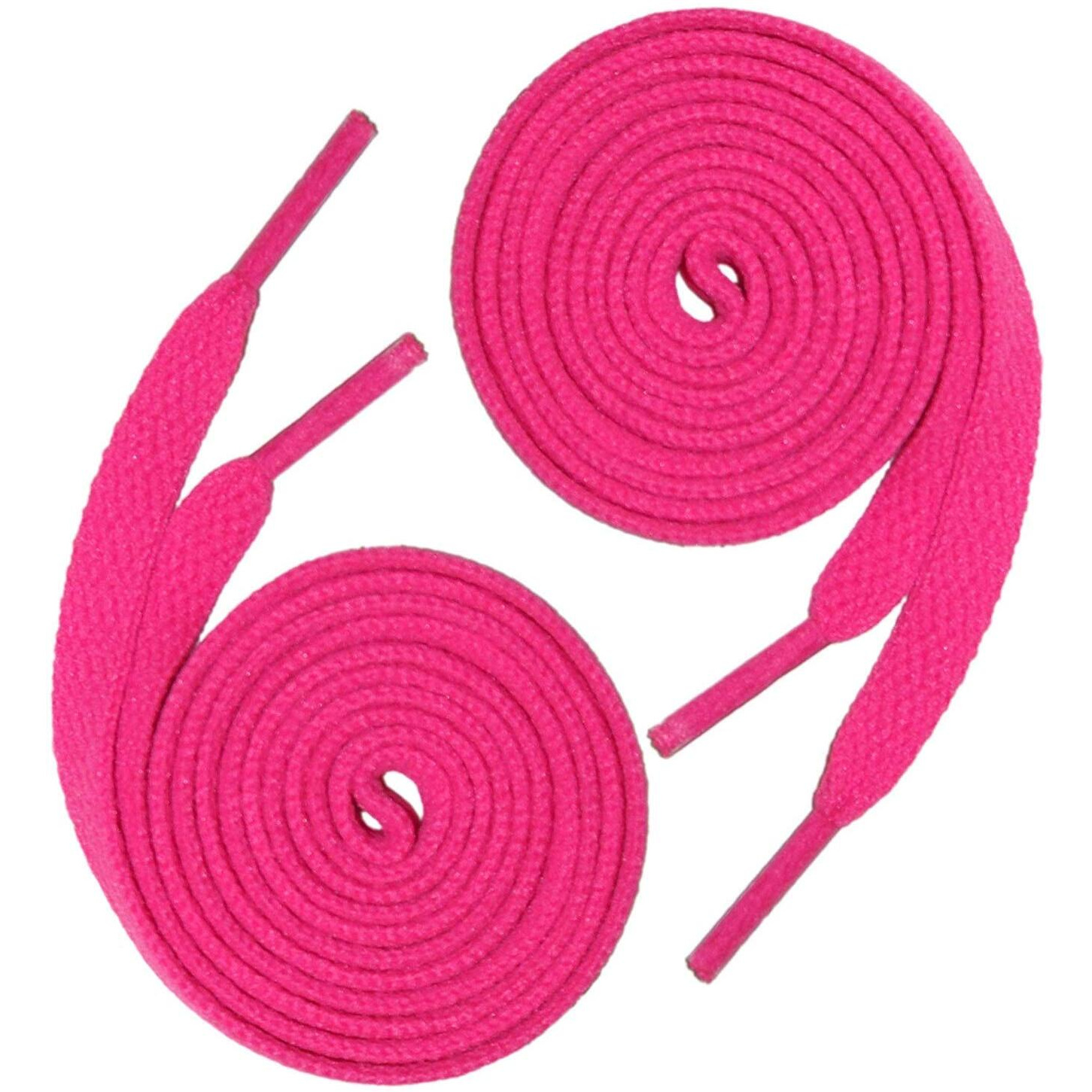 Lify 2 Pair Polyester Flat Shoe Laces for Athletic, Running - 5/16 Wide Shoelaces for Sneakers Shoes Boot Strings (180CM (70.86 Inch), Hot Pink)