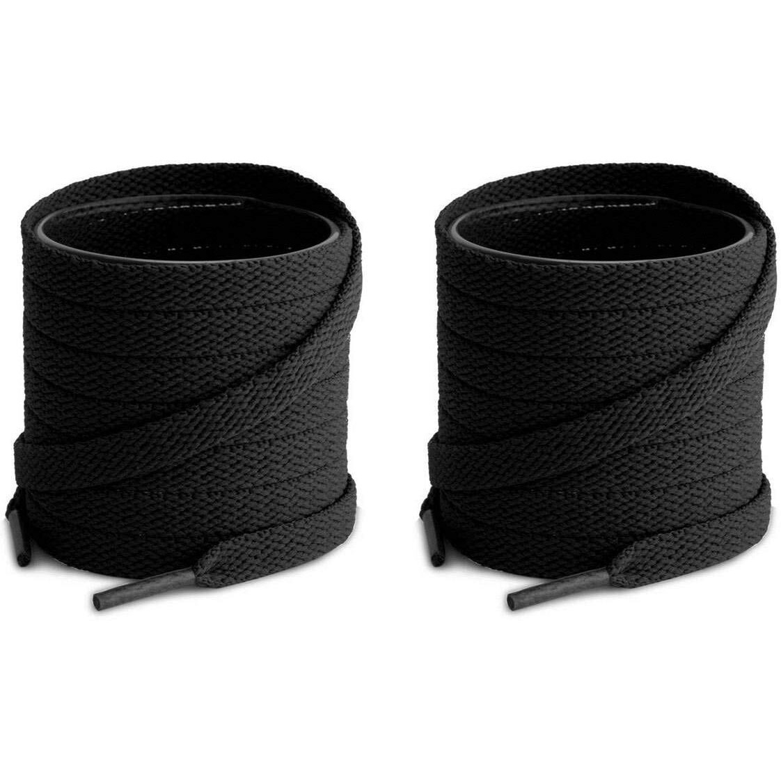 Lify 2 Pair Polyester Flat Shoe Laces for Athletic, Running - 5/16 Wide Shoelaces for Sneakers Shoes Boot Strings (180CM (70.86 Inch), Black)