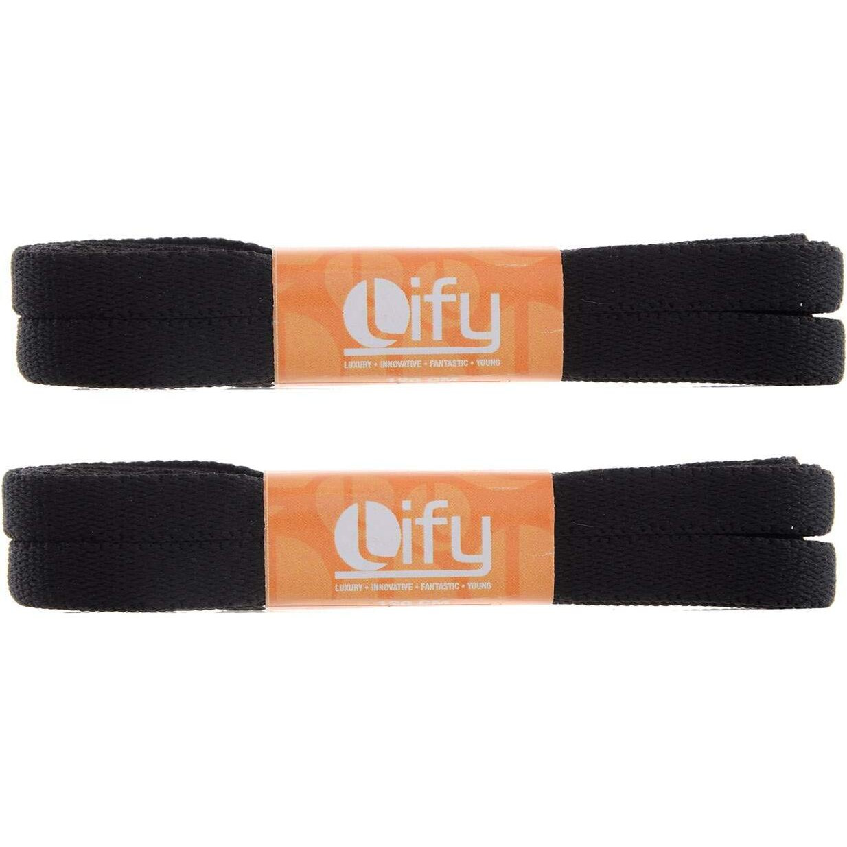 Lify 2 Pair Polyester Flat Shoe Laces for Athletic, Running - 5/16 Wide Shoelaces for Sneakers Shoes Boot Strings (180CM (70.86 Inch), Black)
