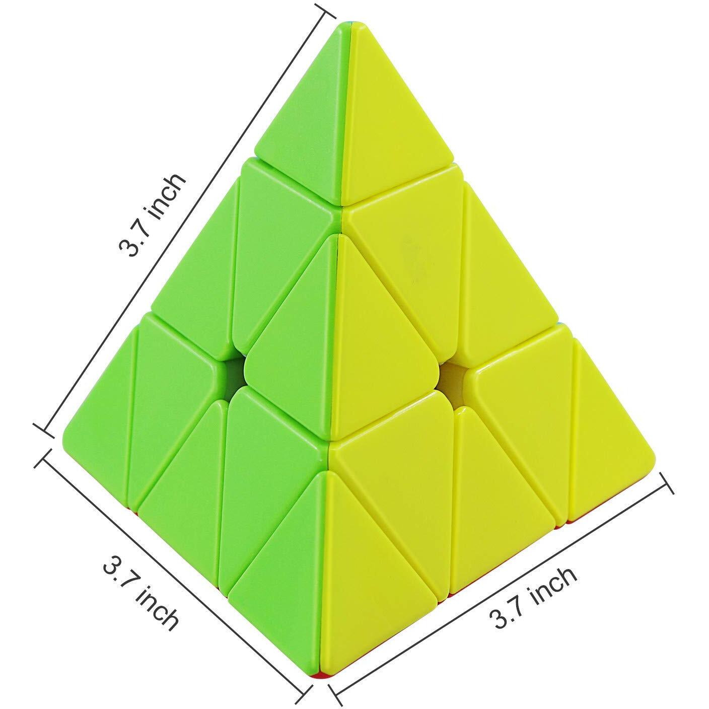 D ETERNAL Cube Combo Of Mirror Cube And Pyraminx Pyramid Triangle High Speed Stickerless Magic Puzzle Cube For 14 Years And Up, Teen