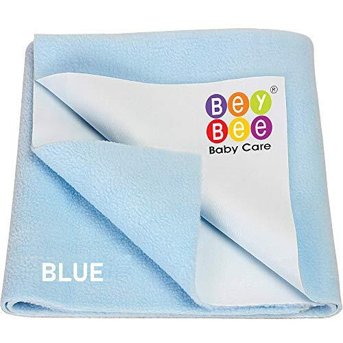 BeyBee Waterproof Quick Dry Sheet for Baby| Bed Pad Anti-Piling Fleece Extra Absorbent Washable Matress Protector| Baby Bed Protector Sheet for Toddler Children, X-Large Size, 200 x 140cm, Blue