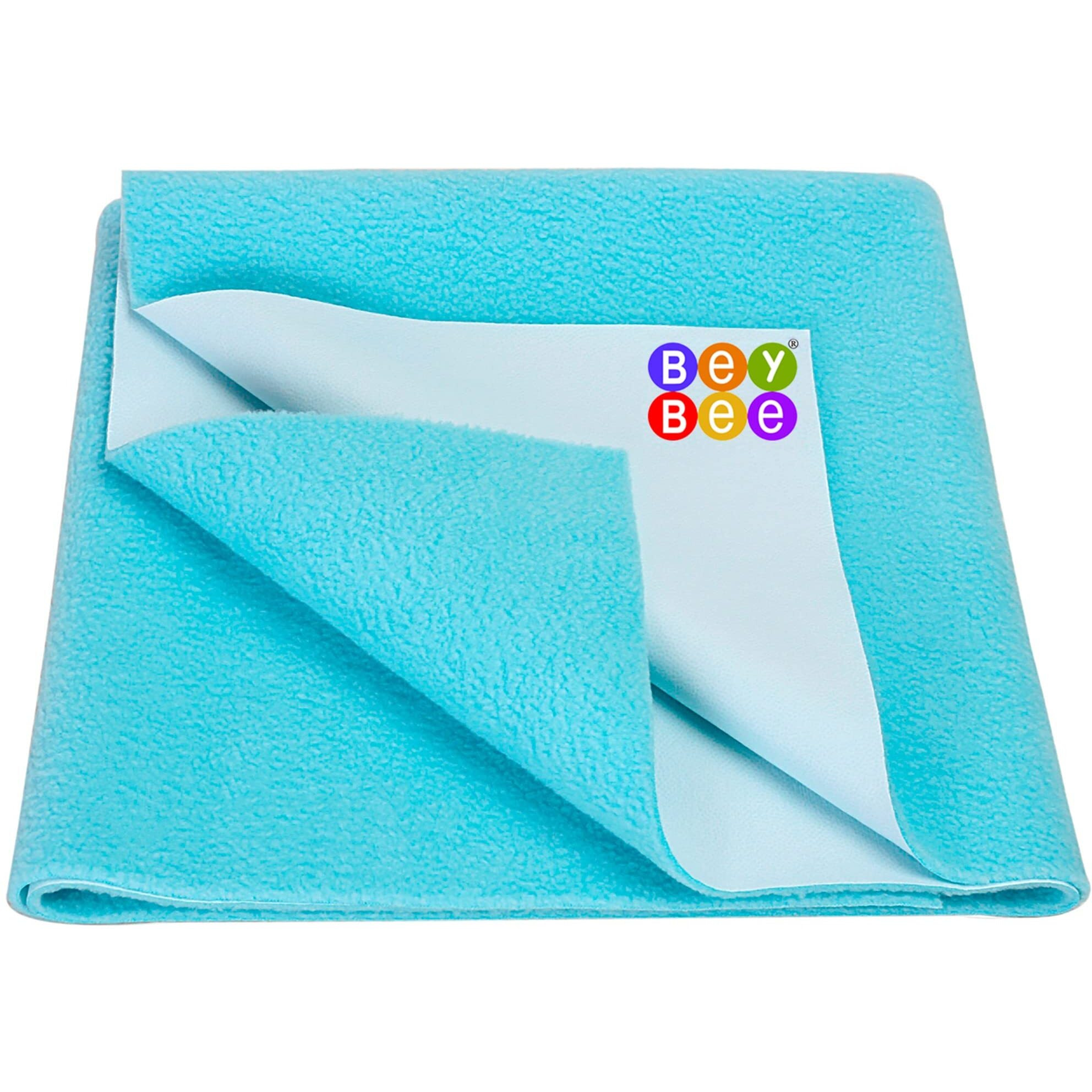 BeyBee waterproof Quick Dry Sheet for Baby| Bed Pad Anti-Piling Fleece Extra Absorbent washable Matress protector| Baby Bed Protector Sheet for Toddler Children, Medium Size, 100x70cm, Sea Blue