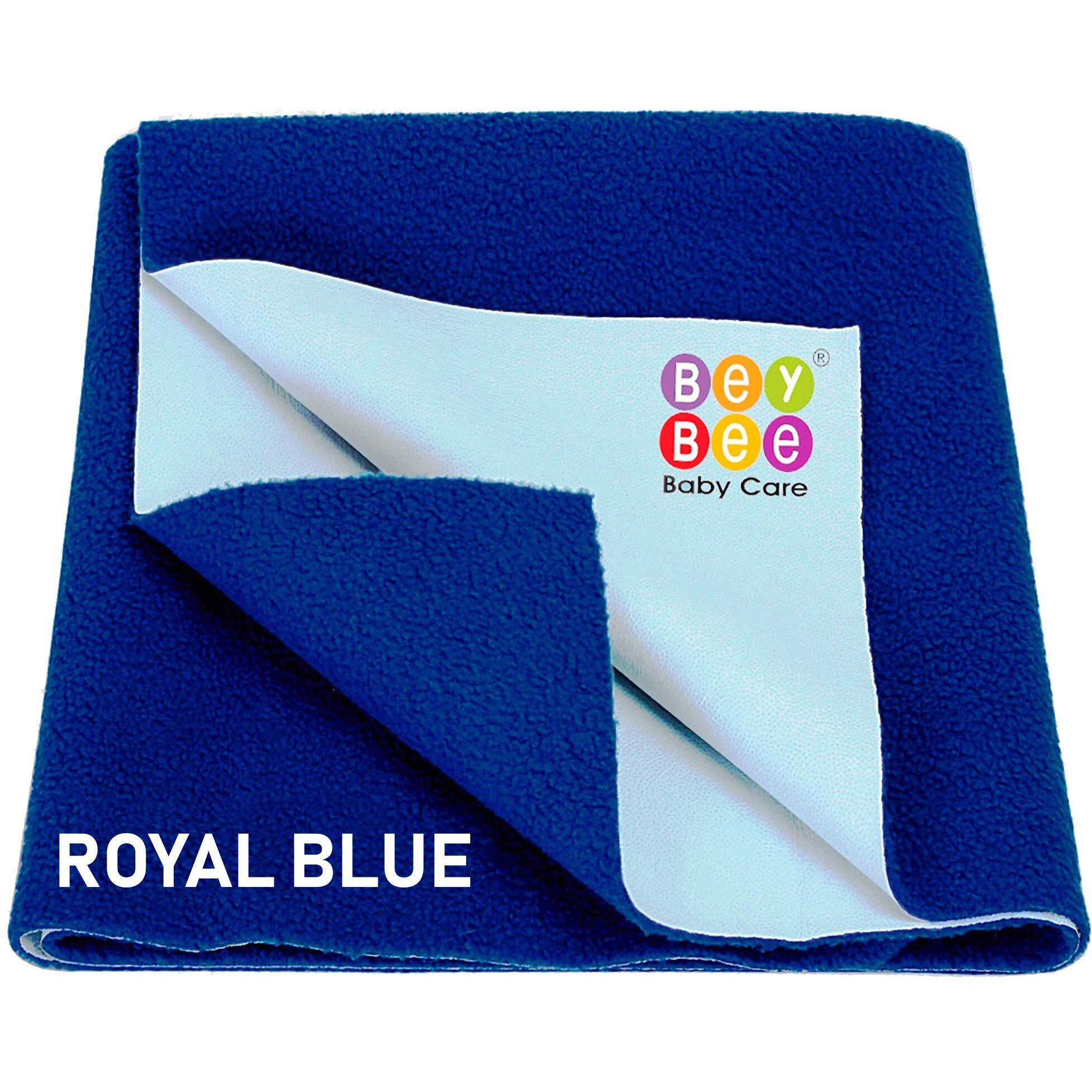 BeyBee Waterproof Quick Dry Sheet for Baby| Bed Pad Anti-Piling Fleece Extra Absorbent Washable Matress Protector| Baby Bed Protector Sheet for Toddler Children, Small Size, 50x70cm, Royal Blue