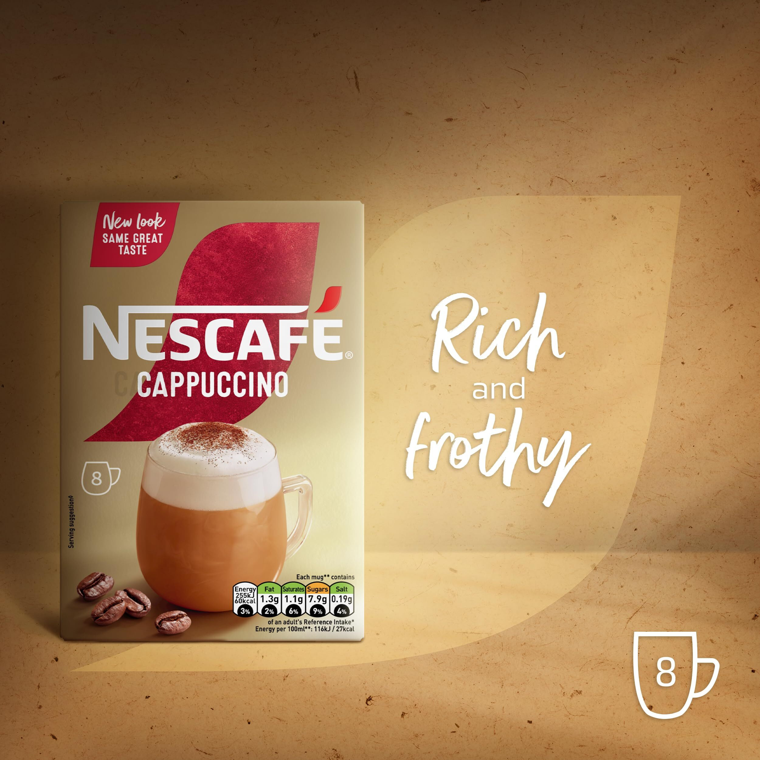 Nescafe Gold Cappuccino, 4.37 Oz 124 Grams, Ground, Box