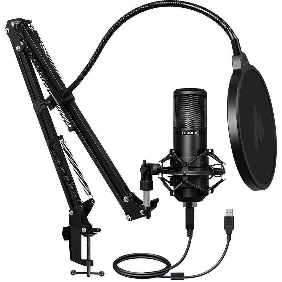 MAONO AU-PM420 USB Podcast Condenser Microphone, Computer Mic with Professional Sound Chipset for Gaming, Streaming, YouTube, Voice Over, Studio, Home Recording