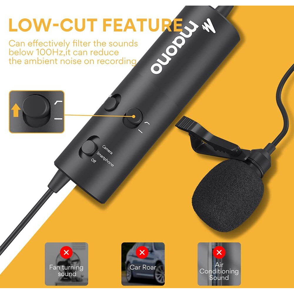 MAONO Au-103 Mobile Auxiliary Collar Mic With Noise Cancellation For Youtube Recording, The Condenser Microphone For Pc, Singing, Vlogging, Gaming