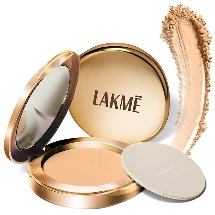 LAKM 9 To 5 Flawless Matte Complexion Compact Powder, Melon, 8 G, Absorbs Oil, Conceals Imperfections, Provides All-Day Matte Finish, Multicolor