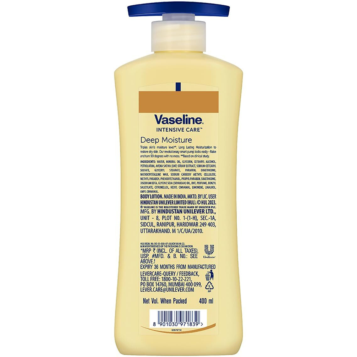 Vaseline Deep Moisture Serum In Lotion, 400 ml | Enriched with Glycerin for Nourished Soft Skin