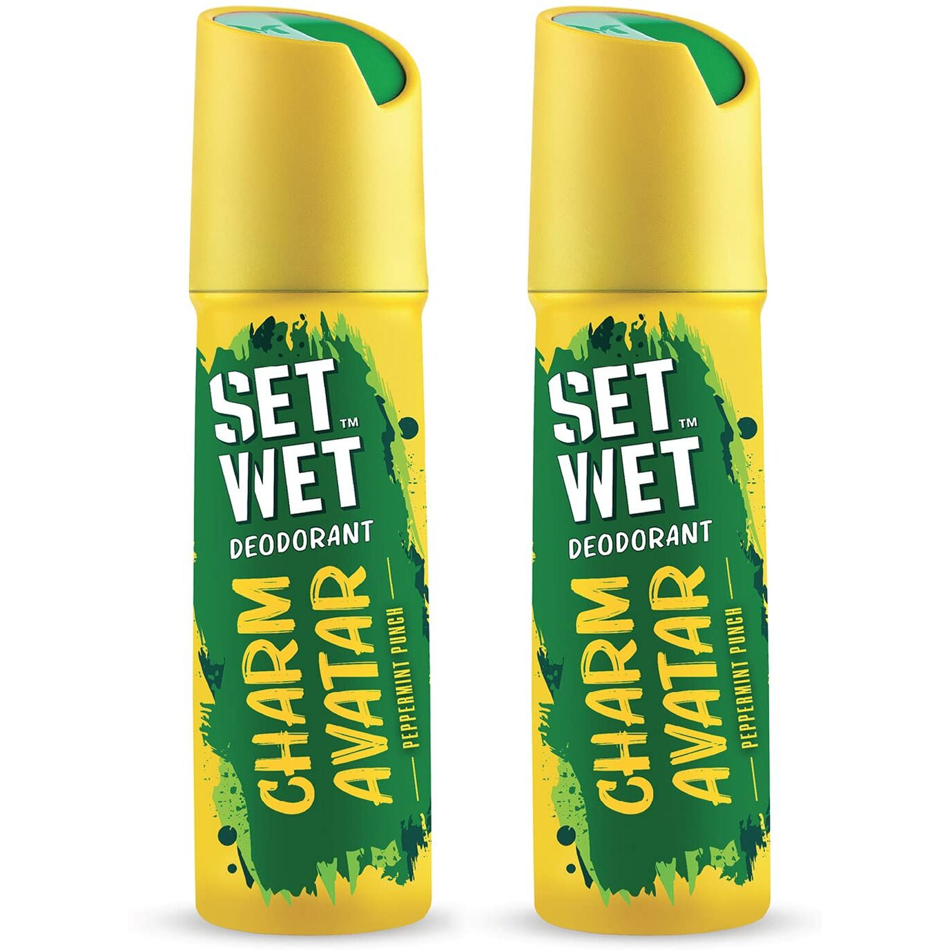 SET WET Deodorant For Men Charm Avatar Peppermint Punch, 150ml (Pack of 2)