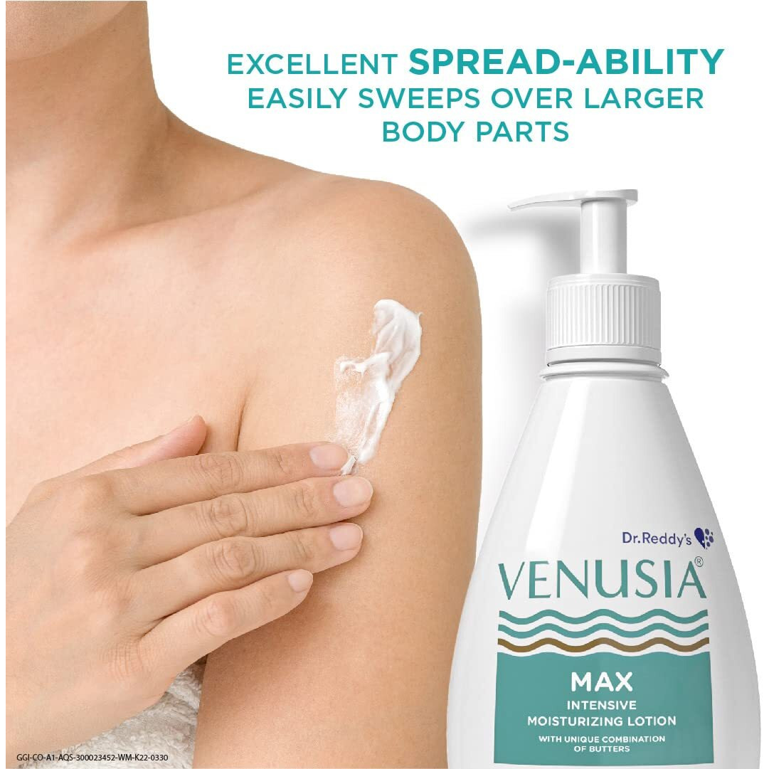 VENUSIA Dr. Reddy Venusia Max Intensive Moisturizing Lotion, Repairs Dry Skin, Soft and Smooth, Moisturized and Hydrated Skin for Up to 12 Hours- 300gm