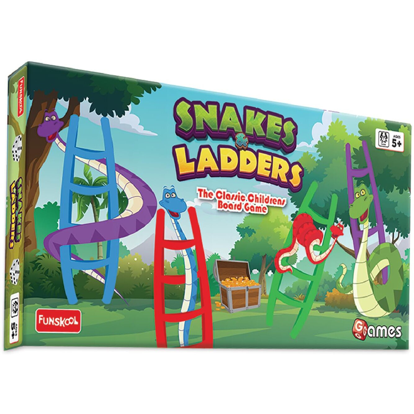Funskool Games, Snakes & Ladders, The classic children board game, kids & family, 2 - 4 players, Ages 4 and above