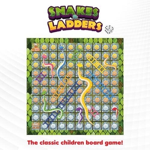 Funskool Games, Snakes & Ladders, The classic children board game, kids & family, 2 - 4 players, Ages 4 and above