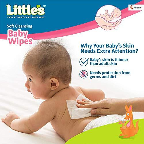 Little s Soft Cleansing Baby Wipes with Lid | 80 Wipes x Pack of 2 - 160 Wipes | Extra Thick & Moist Wet Wipes for Baby s | Prevents Rashes & Redness with Goodness of Aloe Vera, Vitamin E & Jojoba Oil