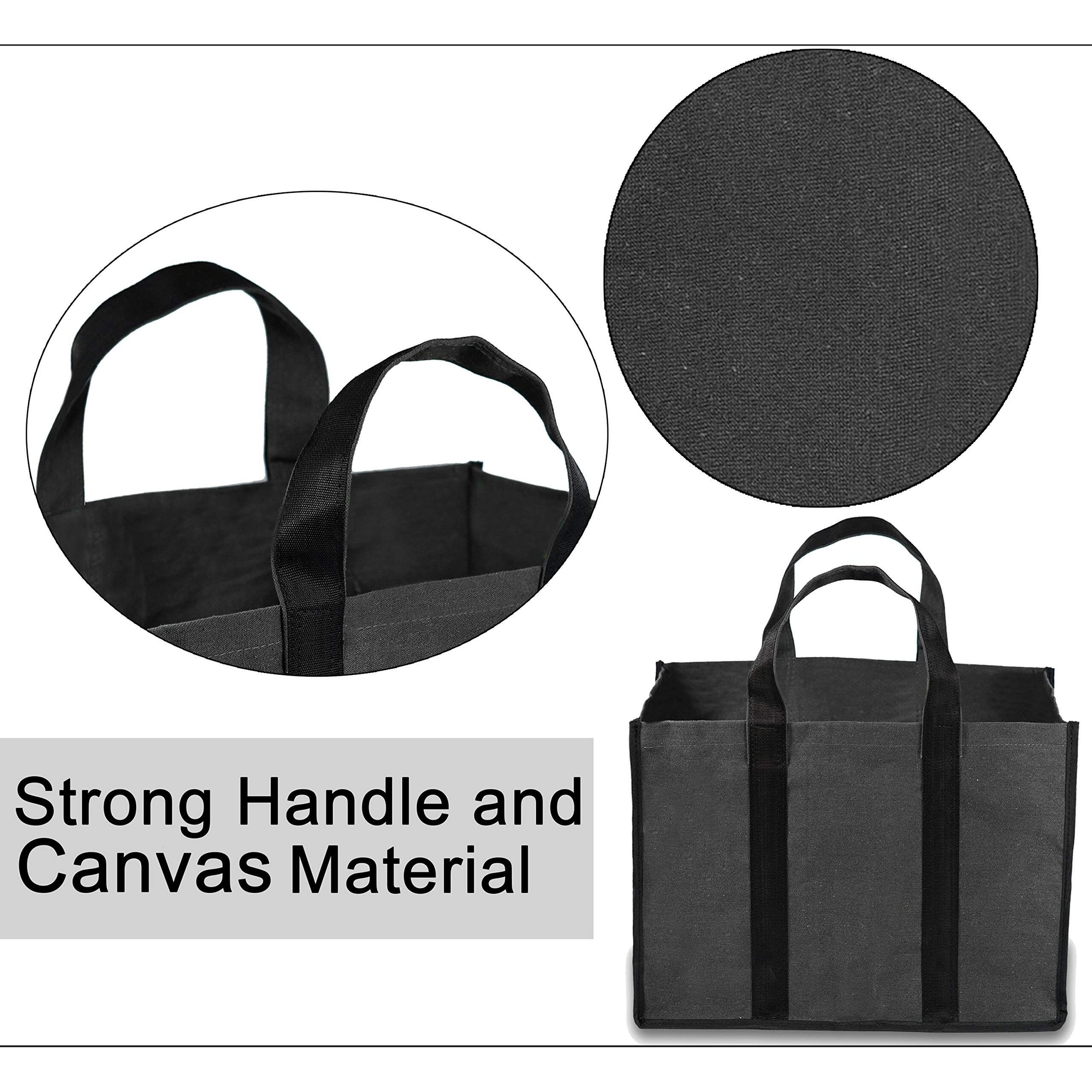 Storite Grocery Bag Pack Of 2 Heavy Duty Canvas Shopping Bags Unisex-Adult, Utility, Black For Vegetables Fruits/Milk Bag With Reinforced Handles (41X21X31 Cm)