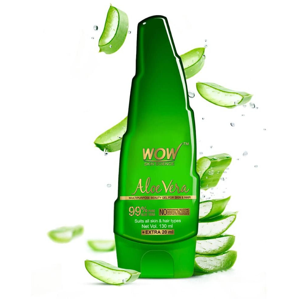 WOW Skin Science 99% Pure Aloe Vera Gel for Face, Skin & Hair - 150ml | Ultimate Gel For Glowing Skin | For Both Men and Women