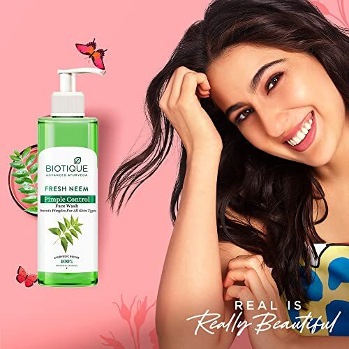 Biotique Fresh Neem Pimple Control Face Wash| Ayurvedic and Organically Pure| Prevents Pimples |100% Botanical Extracts| Suitable for All Skin Types | 200mL