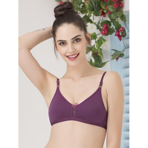 Clovia Women s Full Cup Non Padded Non Wired Bra (BR0638P12-32B_Purple_32 B)