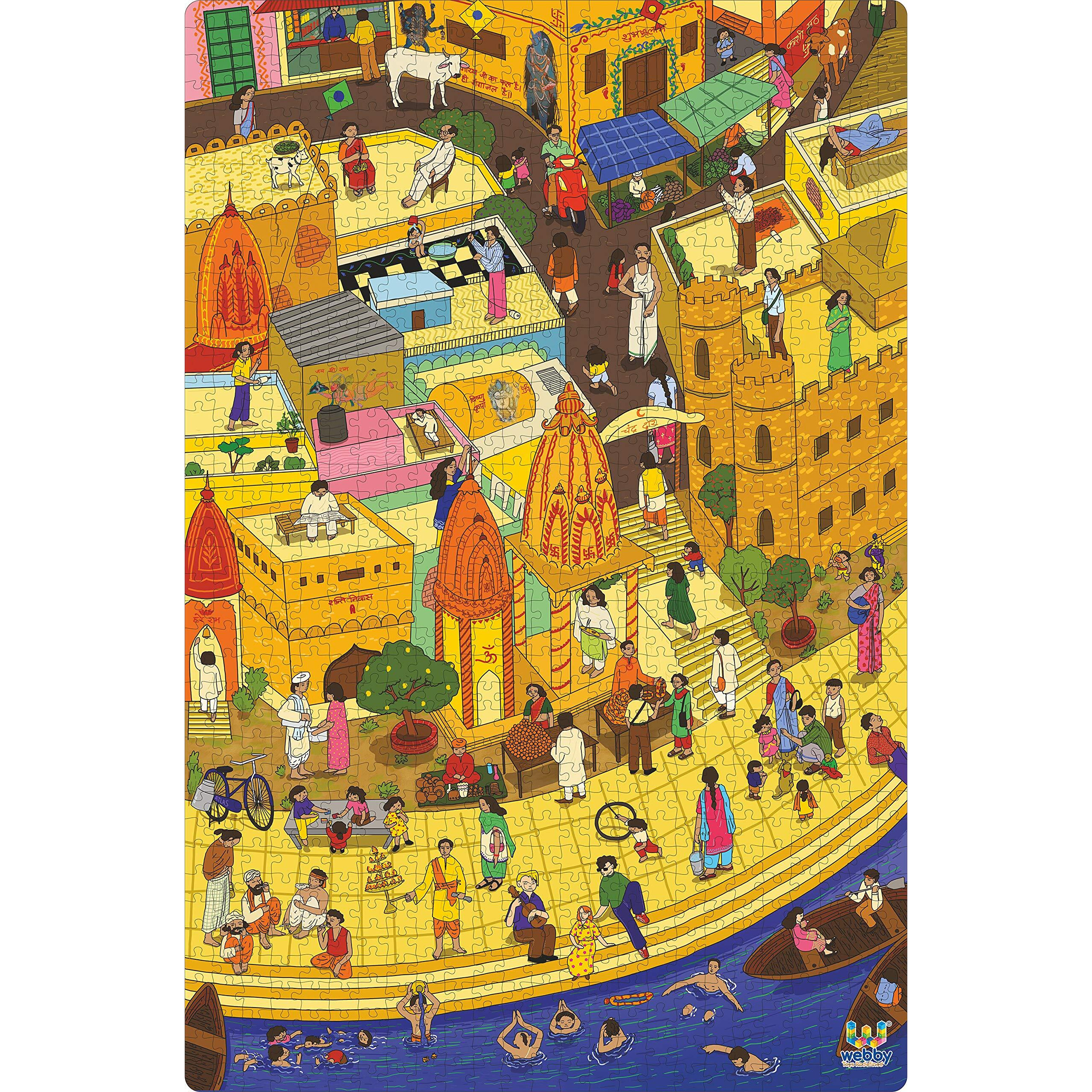 Webby Holy City Varanasi Wooden Jigsaw Puzzle, 1000 Pieces, Kid