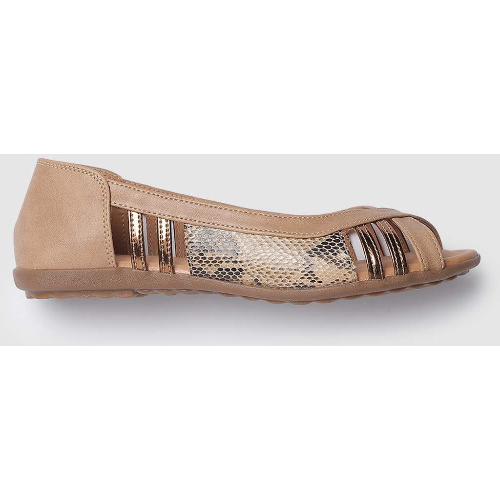 Marc Loire Women s Open-Toe Slip-On Flat Ballerina Shoes for Party and Casual Wear