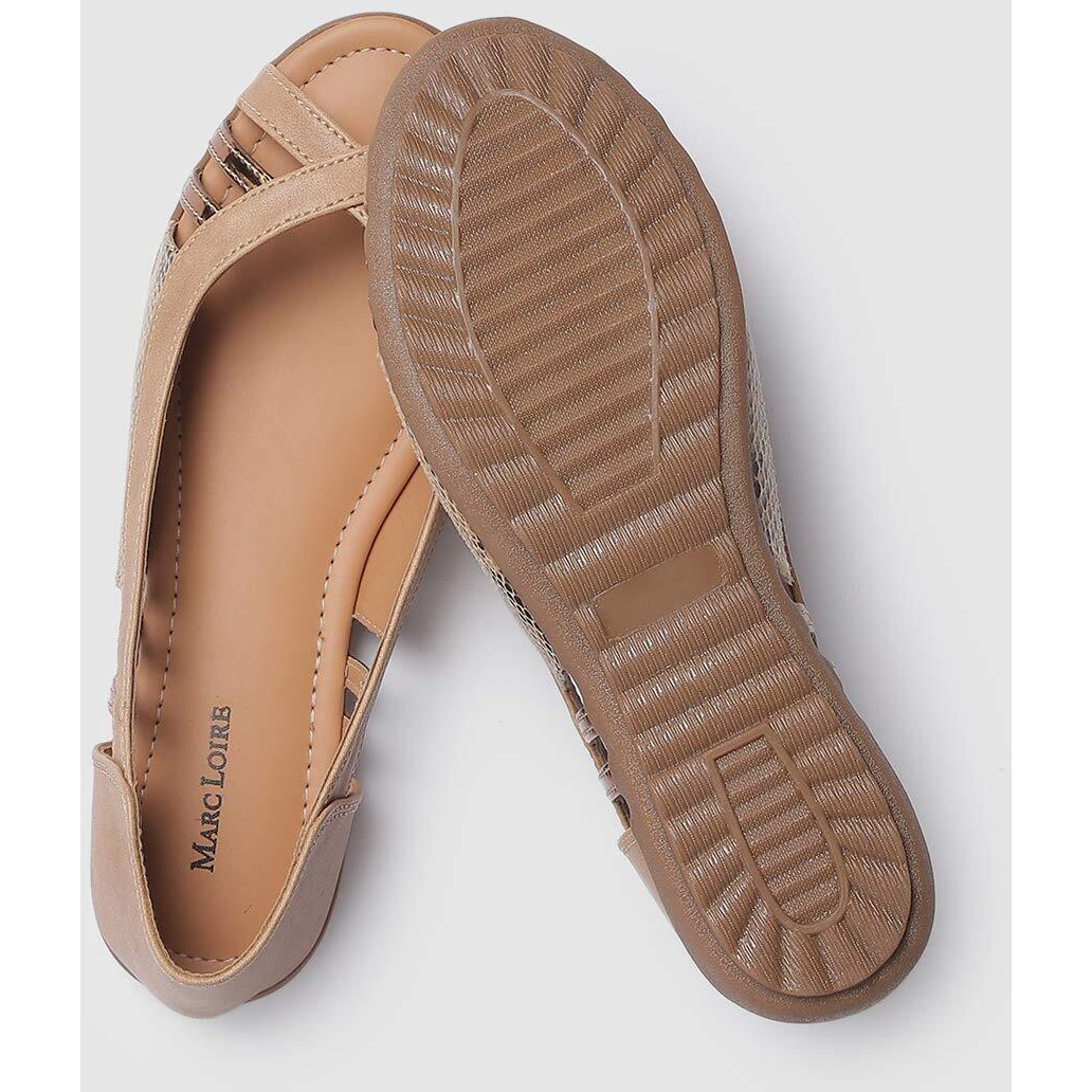Marc Loire Women s Open-Toe Slip-On Flat Ballerina Shoes for Party and Casual Wear