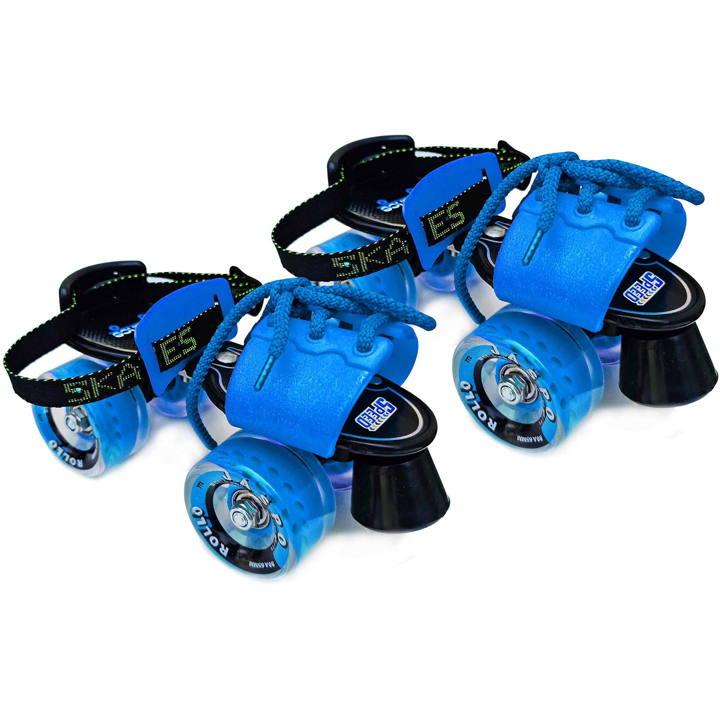 JASPO Tenacity ZXI Plus High Speed, 65 mm PU Rebounded Wheels Senior Adjustable (21 cms to 28 cms) Roller Skates Suitable for Age Group 6 Years & Above (Blue, Unisex, Outdoor_Wheel)