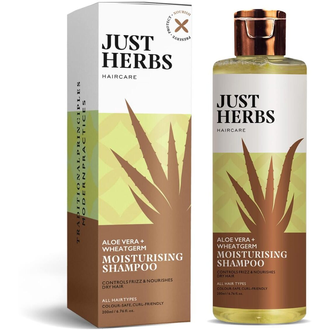 Just Herbs Ayurvedic Silky Strength Anti Dandruff & Hairfall Shampoo For Men & Women - Suitable For Dry Hair Scalp, Sulphate & Paraben Free 200 Ml
